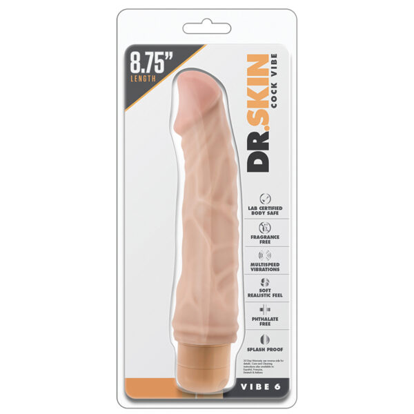 Dr. Skin Cock Vibe 6-Vanilla 8.5"
