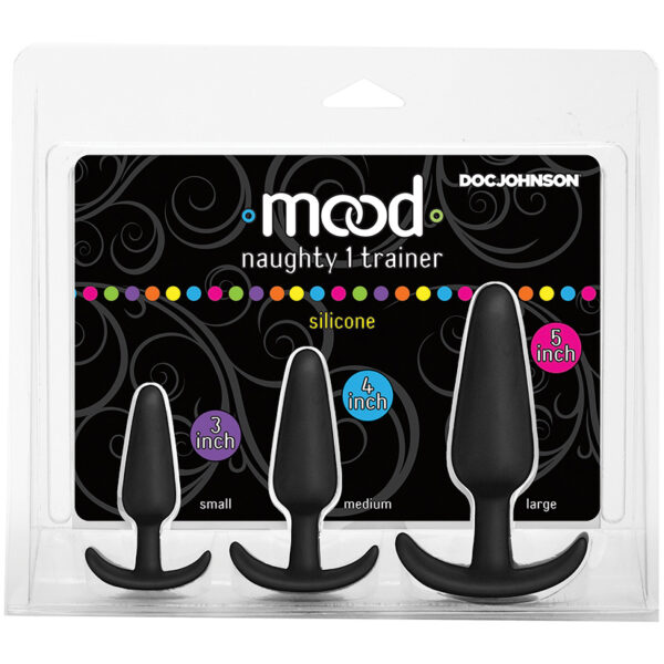 Anal Toy Mood Naughty 1 Silicone Trainer Set-Black