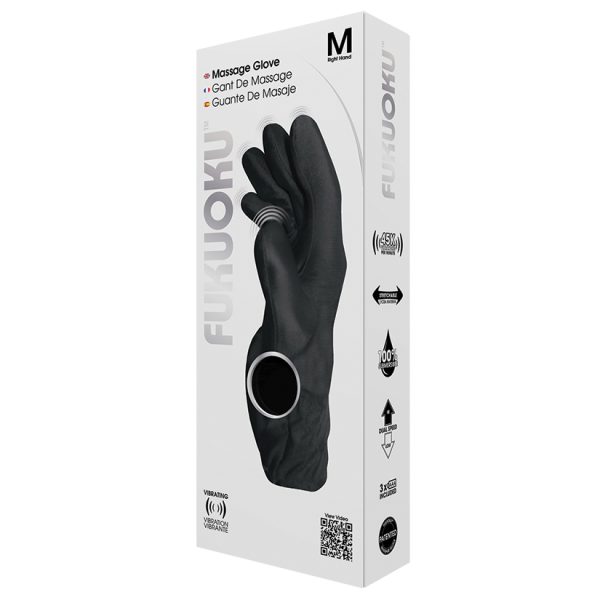 Fukuoku Five Finger Massage Glove-Black Right Hand