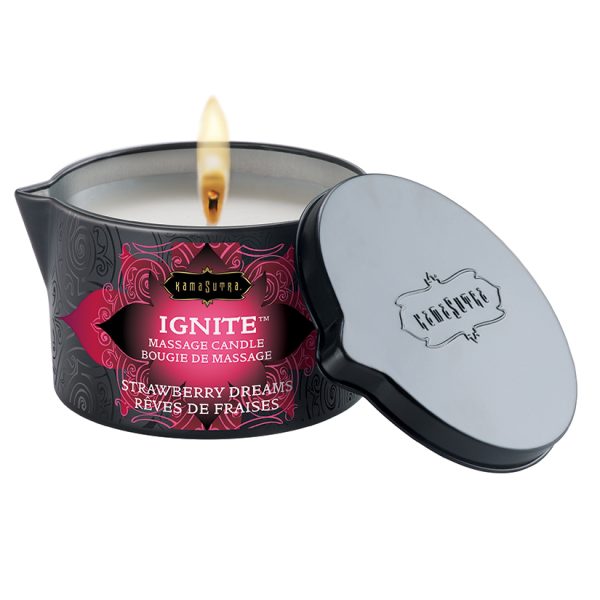 Kama Sutra Ignite Massage Candle-Strawberry Dreams 6oz