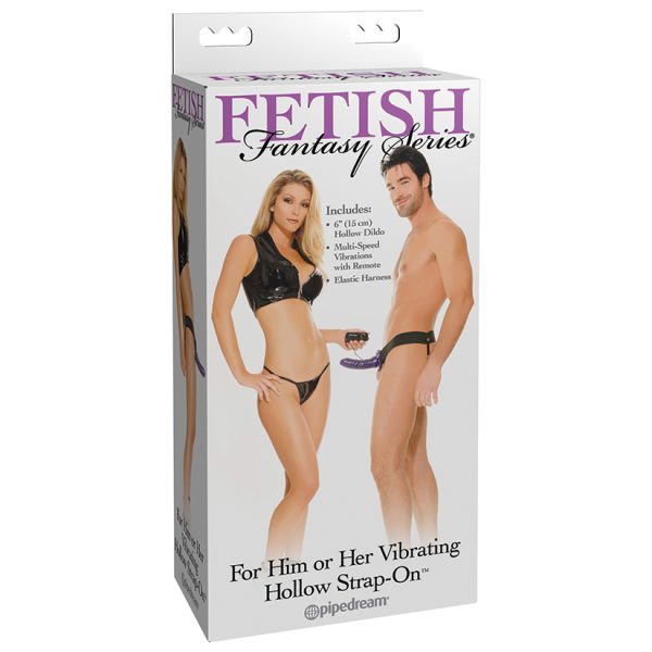 Fetish Fantasy For Him Or Her-Vibrating Strap-On Purple 6"