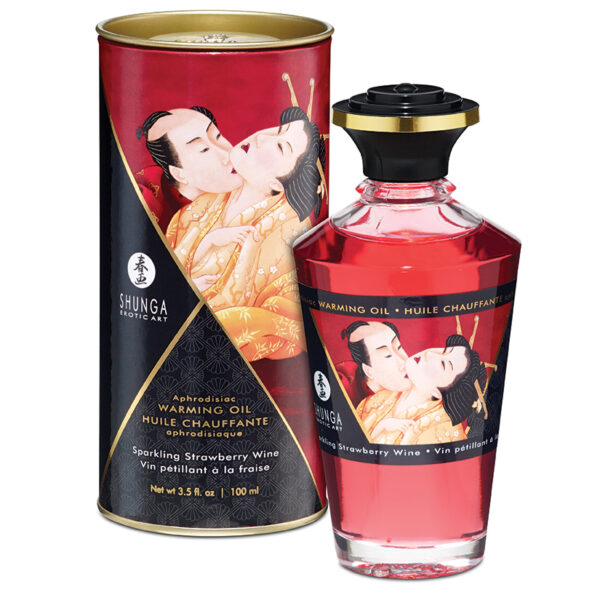 Body Oil Shunga Aphrodisiac Warming Oil-Sparkling Strawberry Wine 3.5oz