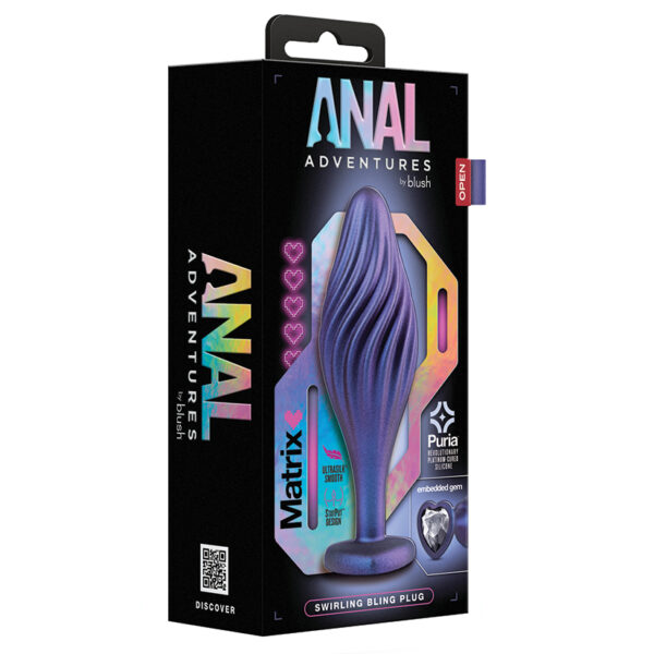 Anal Toy Anal Adventures Matrix Swirling Bling Plug-Sapphire