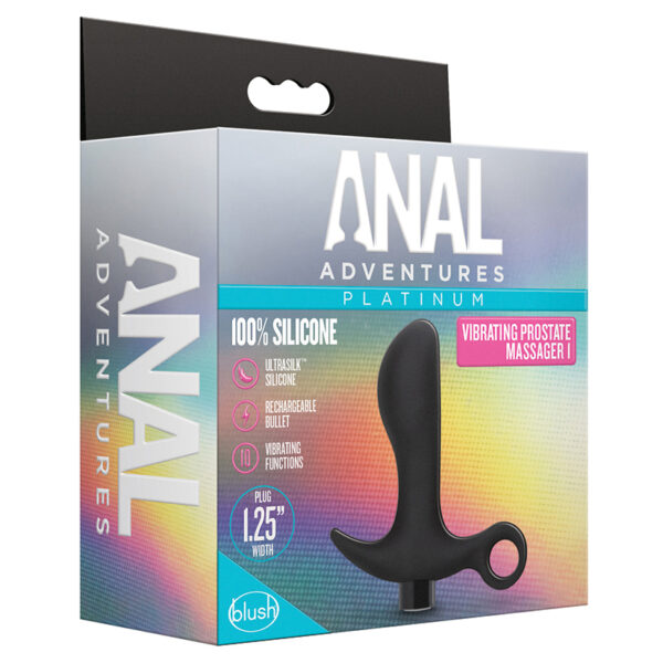Anal Toy Anal Adventures Platinum Silicone Vibrating Prostate Massager 01 Black