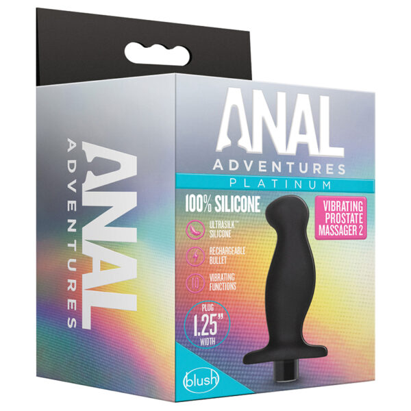 Anal Toy Anal Adventures Platinum Silicone Vibrating Prostate Massager 02?-Black