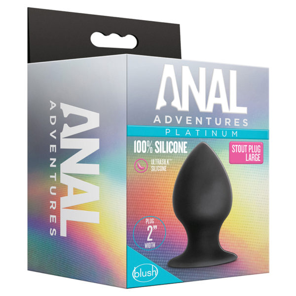 Anal Adventures Platinum Silicone Anal Stout Plug  Large Black