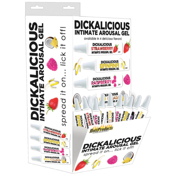 Dickalicious Gel-Assorted Hanging Display of 144 2ML Tubes