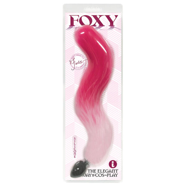 Anal Toy Foxy Silicone Tail Butt Plug-Pink Gradient