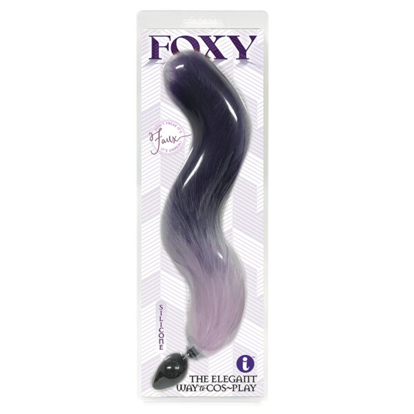 Anal Toy Foxy Silicone Tail Butt Plug-Purple Gradient