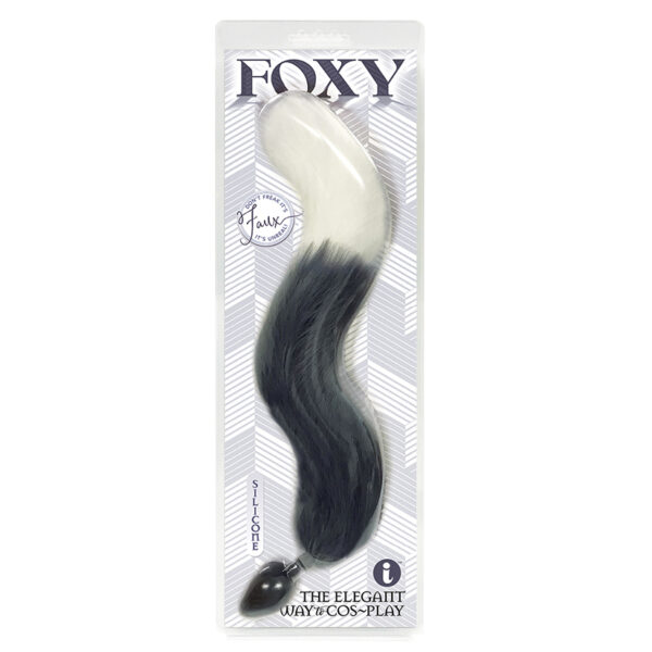 Anal Toy Foxy Silicone Tail Butt Plug-Silver