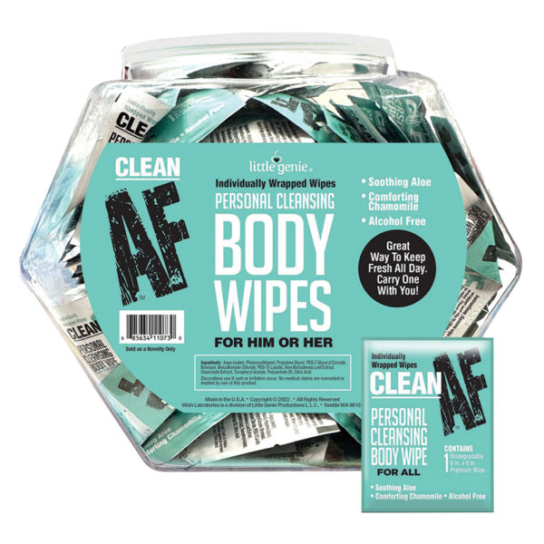 Clean AF Body Wipes Fishbowl of 96pcs