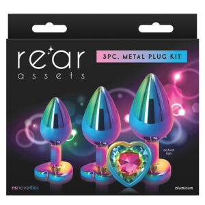 Anal Toy Rear Assets Heart Trainer Kit-Rainbow