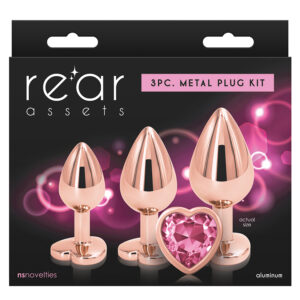 Anal Toy Rear Assets Heart Trainer Kit-Rose Gold