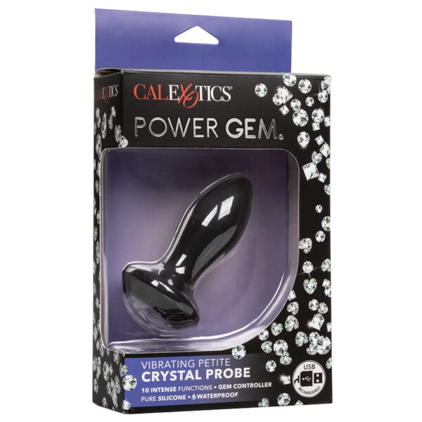 Anal Toy Power Gem Vibrating Petite Crystal Probe-Black