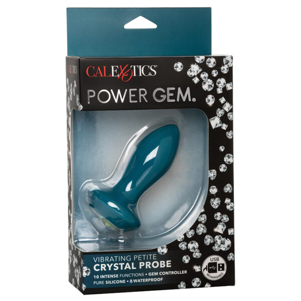Anal Toy Power Gem Vibrating Petite Crystal Probe-Blue