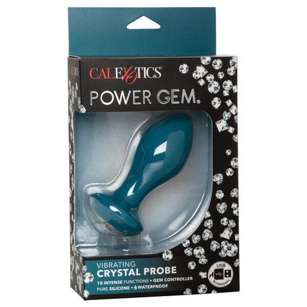Anal Toy Power Gem Vibrating Crystal Probe-Blue