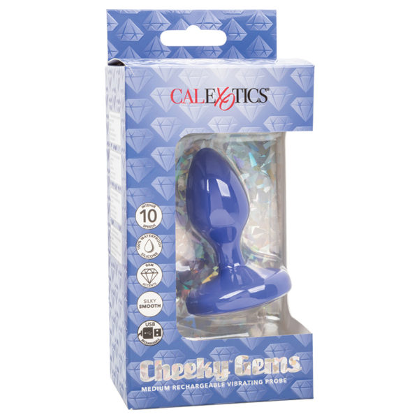 Cheeky Gems Rechargeable Vibrating Probe-Blue Medium