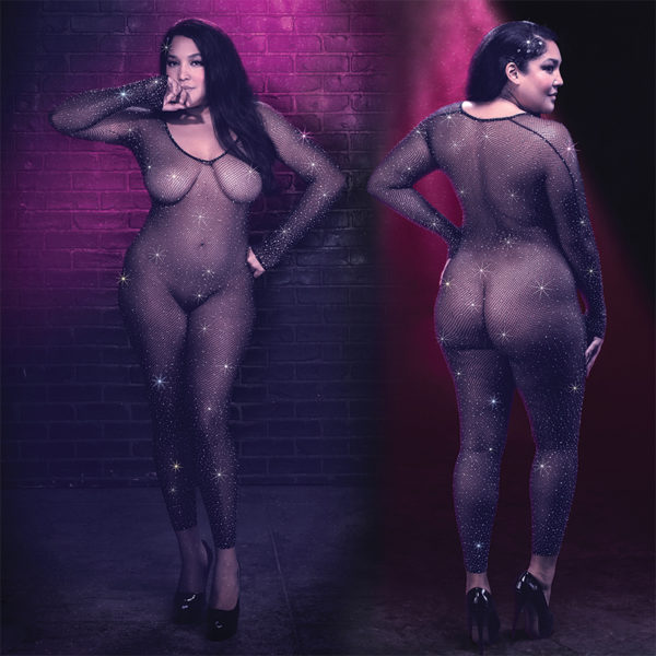 Radiance Crotchless Full Body Suit Plus Size-Boxed