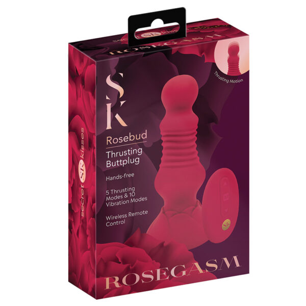 Anal Toy Secret Kisses Rosegasm Remote Control Thrusting Rosebud Butt Plug