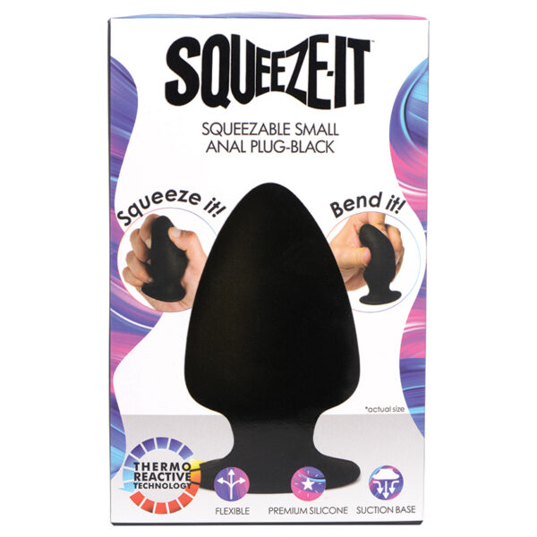 Anal Toy Squeeze-It Squeezable Anal Plug Small-Black