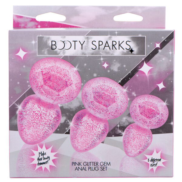 Anal Toy Booty Sparks Glitter Gem Anal Plug Set-Pink