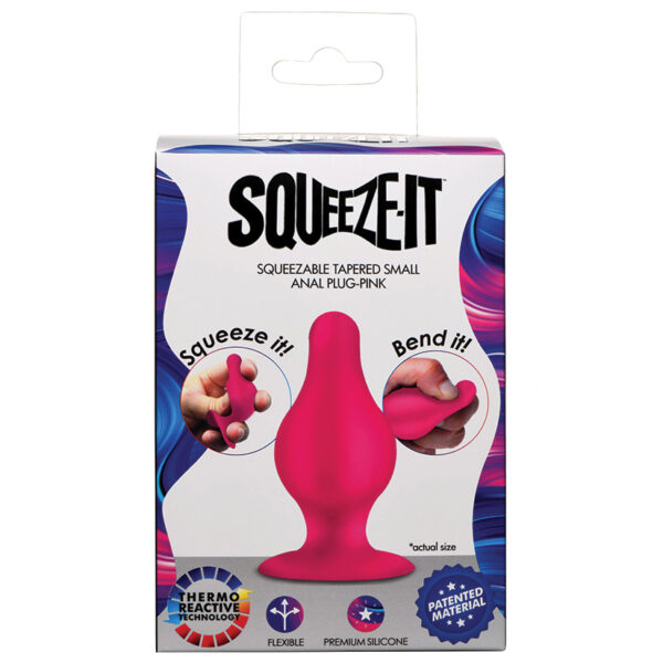 Anal Toy Squeeze-It Squeezeable Tapered Anal Plug Small-Pink