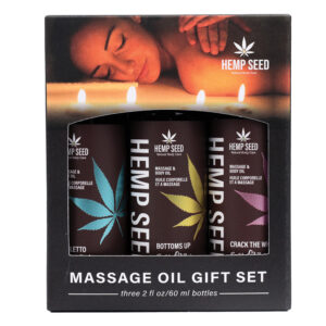 Earthly Body Hemp Seed Massage Oil Valentine Gift Set