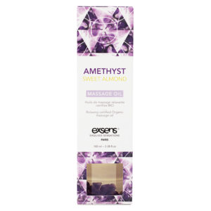 Exsens Organic Massage Oil with stones-Amethyst Sweet Almond