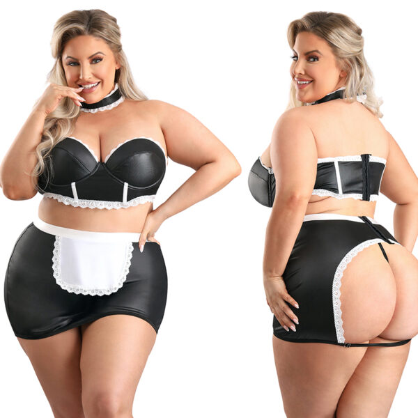 Fantasy Lingerie Play 5 Star Service Maid -Black 1x/2x