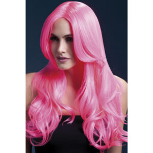 Fever Smiffys Khloe Wig Long Wave & Center Part-Pink 26"