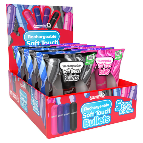 Screaming O Soft Touch Rechargeable Bullets in POP box-Assorted
